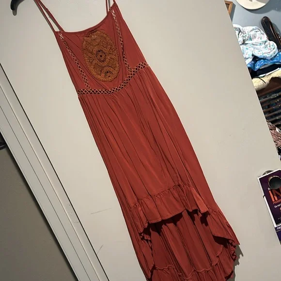 Rust high-low boho dress - Picture 2 of 4
